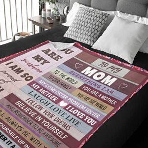 Personalized Mom Blanket Birthday Gifts for Mom from Daughter or Son Mothers Day Best Mom Ever Gifts for Mother Women Her I Love You Mother Daughter Gift Ideas