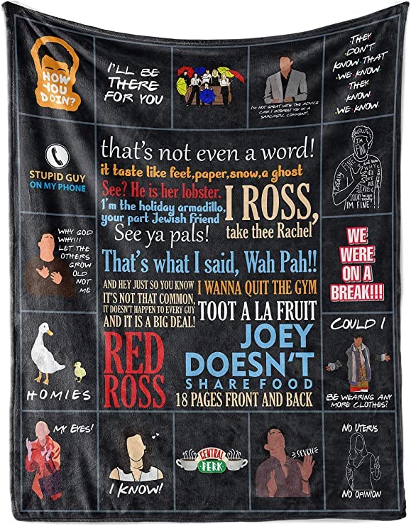 Taka Deal Personalised Friends Blanket Tv Show. Fleece Throw Friends Blanket with Dialogues for Friends Merchandise Fan. Best Gift for Christmas & Birthday. (Friends Blanket 2, 60" X 80")