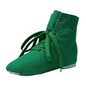mercatoo children canvas dance shoes soft soled training shoes ballet shoes casual sandals dance shoes toddler girl tall boots (green, 4-4.5 years)