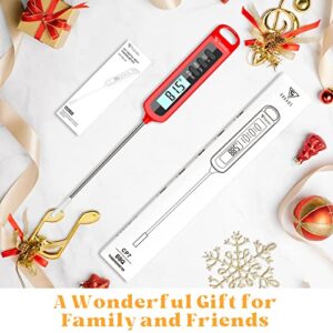 DOQAUS Meat Thermometer Digital, IPX6 Waterproof Instant Read Thermometer for Cooking Kitchen Food Candy with Super Long Probe for Grill BBQ Steak Smoker Oil Milk Yogurt Temperature