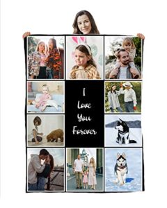 custom blanket with picture, personalized blanket using my own photos text collage blanket, super soft flannel customized throw blanket, family, friends, besties, bbf, birthday