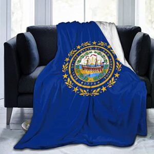 flag of new hampshire blanket printed flannel throw blanket 60"x50" anti-pilling blanket bed sofa living room bedroom
