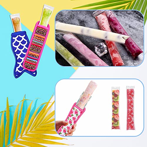 10 Pieces Popsicle Holders,ice Pop Sleeves For Yogurt Tubes Juice Bars,Reusable Washable Ice Popsicle Holders For Kids