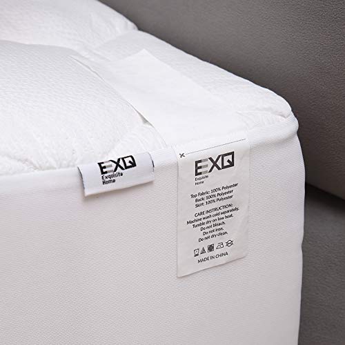 EXQ Home King Mattress Pad Quilted Mattress Protector Fitted Sheet Mattress Cover for Bed Stretch Up to 18” Deep Pocket (Breathable)