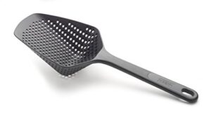 joseph joseph scoop colander strainer slotted spoon, large, black