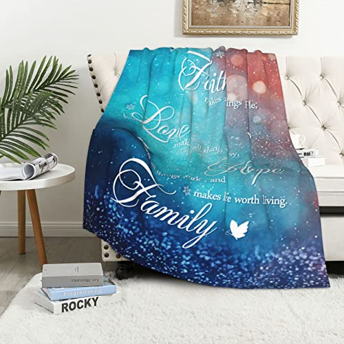 Christian Blanket with Inspirational Thoughts and Prayers- Religious Throw Blanket Inspirational Bible Verse Blankets Soft Lightweight Blankets for Women Men Gift 60"X 50"