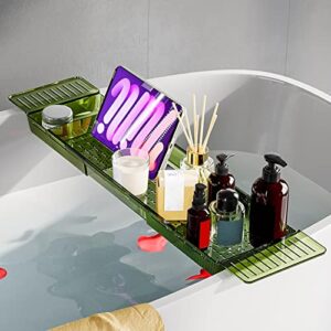 bathtub caddy tray,expandable bath table over tub,multifunctional bath rack tub organizer, tub organizer holder for book wine phone bathroom shower