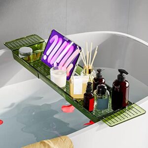 Bathtub Caddy Tray,Expandable Bath Table Over Tub,Multifunctional Bath Rack Tub Organizer, Tub Organizer Holder for Book Wine Phone Bathroom Shower