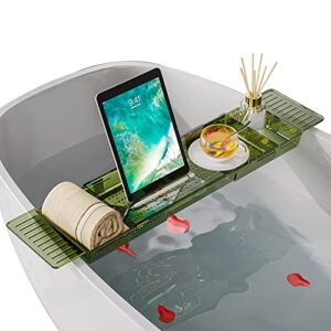 Bathtub Caddy Tray,Expandable Bath Table Over Tub,Multifunctional Bath Rack Tub Organizer, Tub Organizer Holder for Book Wine Phone Bathroom Shower