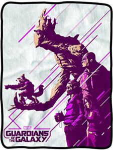 classic imports guardians of the galaxy purple group fleece throw blanket