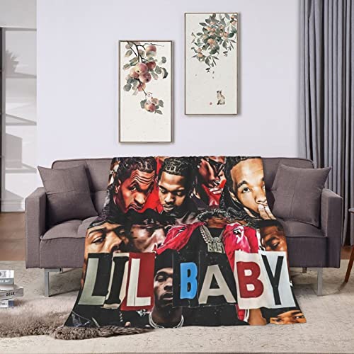 Lil Rapper Baby Band Throw Blanket Soft Cozy Flannel Blankets Decor for Bed Couch Living Room Travel Outdoor 40"X30"