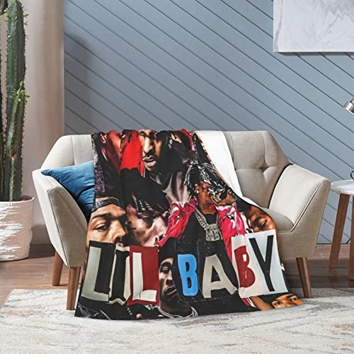 Lil Rapper Baby Band Throw Blanket Soft Cozy Flannel Blankets Decor for Bed Couch Living Room Travel Outdoor 40"X30"