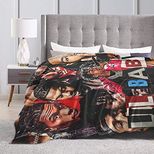 Lil Rapper Baby Band Throw Blanket Soft Cozy Flannel Blankets Decor for Bed Couch Living Room Travel Outdoor 40"X30"