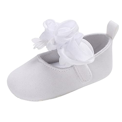 Children Baby Casual Shoes Floor Sports Shoes Flat Soles Lightweight Comfortable Solid Hook Loop Flowers Shoes (WH1, 6-12 Months)