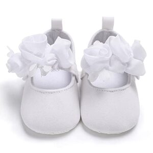 Children Baby Casual Shoes Floor Sports Shoes Flat Soles Lightweight Comfortable Solid Hook Loop Flowers Shoes (WH1, 6-12 Months)