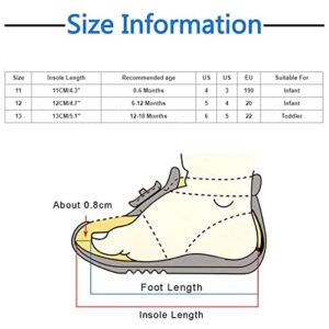 Children Baby Casual Shoes Floor Sports Shoes Flat Soles Lightweight Comfortable Solid Hook Loop Flowers Shoes (WH1, 6-12 Months)