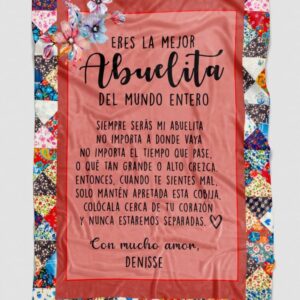 Spanish Abuela Gift for Grandma Mexican Madre Gift, Abuelita Blanket Throw in Spanish Custom Gift for Grandmother Grandma Gigi Mimi Granny Nana Christmas Birthday Gifts