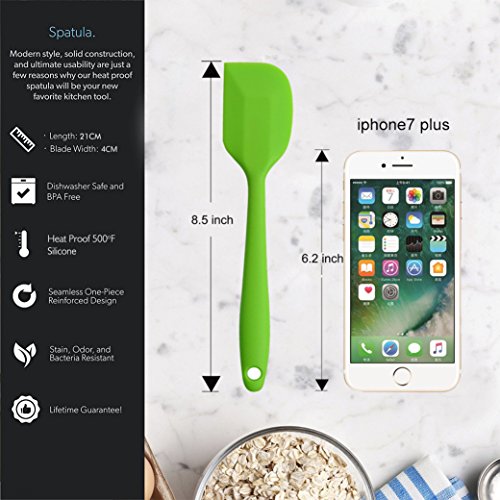 Silicone Spatulas, 8.5 inch Small Rubber Spatula Seamless One Piece Design Heat Resistant Non-Stick Flexible Scrapers Baking Mixing Tool (5 Pieces)