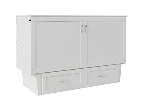 Atlantic Furniture Monroe Murphy Bed Chest with Charging Station, White