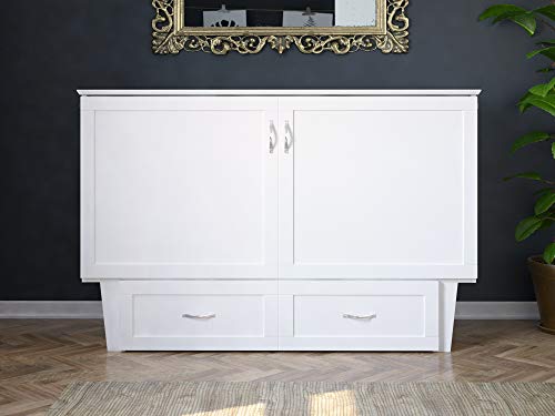 Atlantic Furniture Monroe Murphy Bed Chest with Charging Station, White