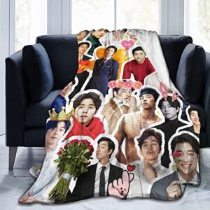 blanket gong yoo soft and comfortable warm fleece blanket for sofa,office bed car camp couch cozy plush throw blankets beach blankets