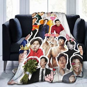 Blanket Gong Yoo Soft and Comfortable Warm Fleece Blanket for Sofa,Office Bed car Camp Couch Cozy Plush Throw Blankets Beach Blankets