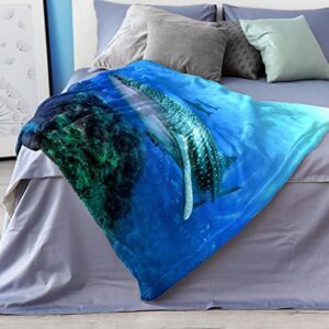 Lightweight Fleece Blanket for Sofa,Fish Coral Ocean Shark,Soft Blanket and Throw Blankets for Bed Couch