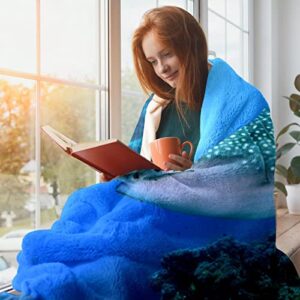 Lightweight Fleece Blanket for Sofa,Fish Coral Ocean Shark,Soft Blanket and Throw Blankets for Bed Couch