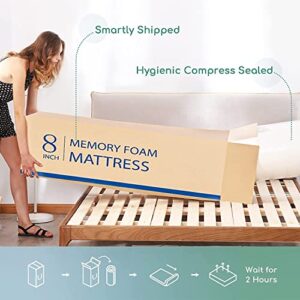 MLILY Green Tea 8" Memory Foam Mattress | Cooling Gel Infused for Cool Sleep | 10 Year Warranty | CertiPUR-US Certified | Bed in Box | Made 100% in USA | Medium Firm | Full Size,GRNTEA8-F