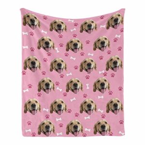 interestprint personalized dog lover gift blanket with pet photo picture, customizable blanket for family pets gifts for kid women souvenirs