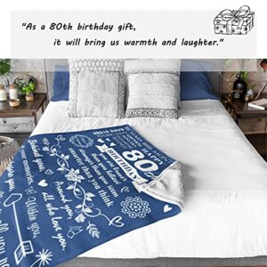 CUJUYO 80th Birthday Gifts for Women/Men Blanket 60"x50", Happy 80th Birthday Decorations for Women/Men Throw Blankets, 1943 Birthday Gifts for 80 Year Old Woman/Man, 80th Birthday Gifts Ideas