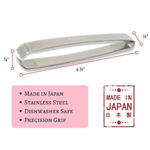 Kwizing MADE IN JAPAN Fish Bone Tweezers by RCI GLOBAL - Non-Slip, Precision Grip - Debone Salmon, Bass, Catfish - Stainless Steel Handmade Japanese Craftsmanship (4 3/4")