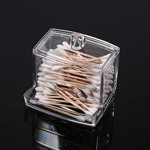AYNEFY Cotton Swabs Storage, Cotton Swab Contain Box Portable Home Cosmetic Case Q-tip Storage Cotton Pad Swab Box Organizer for Bathroom and Bedroom 3.5inch x 3inch x 3.5inch