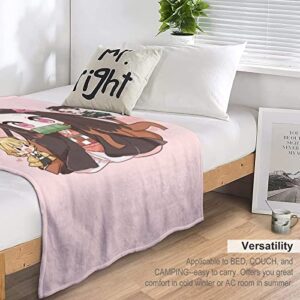 Longhui Anime Unisex Throw Blanket Flannel Blankets for Bedding Couch Sofa Living Room Throws All Season 50 X40 50x40