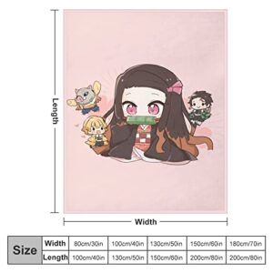 Longhui Anime Unisex Throw Blanket Flannel Blankets for Bedding Couch Sofa Living Room Throws All Season 50 X40 50x40