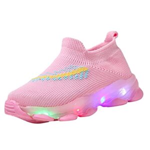 Lykmera Baby Led Running Shoes Bling Girls Light Luminous Sport Boys Led Kids Children Baby Walking Shoes Sports Shoes (Pink, 3.5-4 Years Toddler)