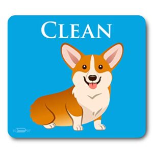 Dog Butt Funny Clean Dirty Dishwasher Magnet, Reversible Dish Washer Refrigerator Sign, Funny Corgi Butt, Double Sided Strong Kitchen Flip Indicator, Bonus Universal Magnetic Plate, Animal Magnet