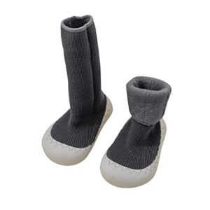lykmera infant toddle footwear winter toddler shoes bottom indoor non slip warm floor socks shoes long fleece socks shoes (b, 18-24 months)