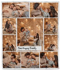 launchigo customized photo blanket - family blanket with text. make your own fleece throw blanket. gift for anniversary, thanksgiving, birthday & christmas. (photo blanket 29, 50"x60")