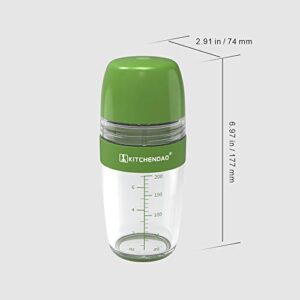 KITCHENDAO 2 in 1 Salad Dressing Shaker Container with Juicer, Pour Spout, Leakproof, Soft Grip, Dishwasher Safe, BPA Free Travel Homemade Oil and Vinegar Salad Dressing Bottle Mixer Dispenser, 1 Cup