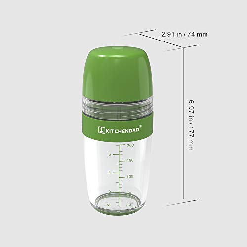 KITCHENDAO 2 in 1 Salad Dressing Shaker Container with Juicer, Pour Spout, Leakproof, Soft Grip, Dishwasher Safe, BPA Free Travel Homemade Oil and Vinegar Salad Dressing Bottle Mixer Dispenser, 1 Cup