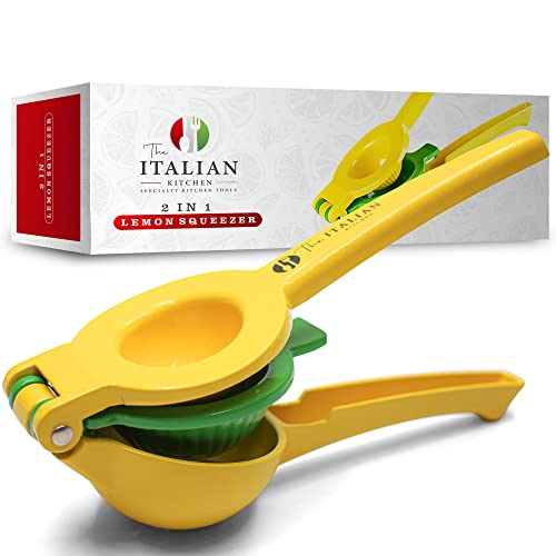 Metal 2-In-1 Lemon Lime Squeezer - Hand Juicer Lemon Squeezer by The Italian Kitchen