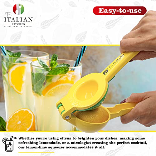 Metal 2-In-1 Lemon Lime Squeezer - Hand Juicer Lemon Squeezer by The Italian Kitchen