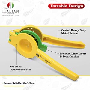 Metal 2-In-1 Lemon Lime Squeezer - Hand Juicer Lemon Squeezer by The Italian Kitchen