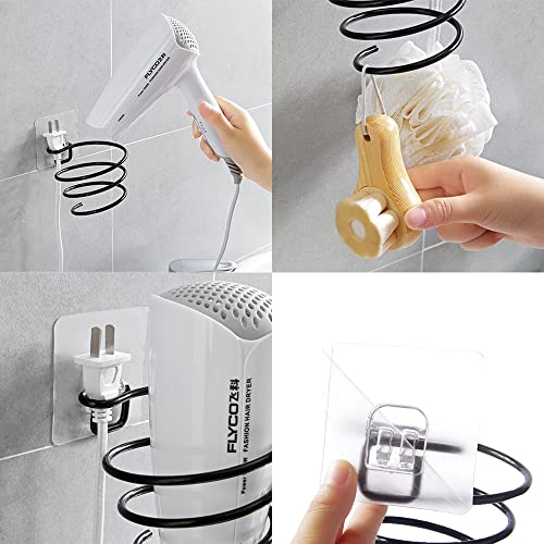 Hair Dryer Holder Bathroom Organizer - No Drilling Blow Dryer Holder - Hair Dryer Holder Wall Mounted, Hair Dryer Stand Bathroom Cabinet Organizer, Bathroom Organizer Under Sink, Curling Iron Holder