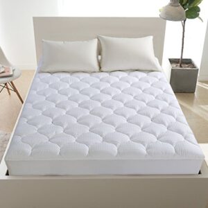 LEISURE TOWN Queen Mattress Pad Cover Cooling Mattress Topper Cotton Top Pillow Top with Snow Down Alternative Fill (8-21 Inch Fitted Deep) Pocket