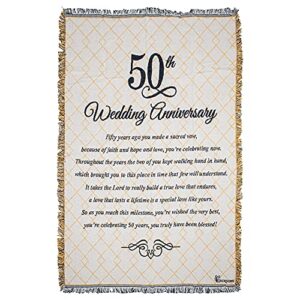 dicksons 50th wedding anniversary poem 48 x 68 all cotton tapestry throw blanket