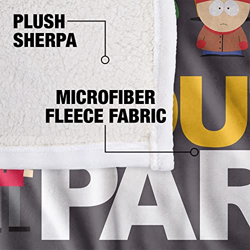 South Park Blanket, 50"x60", Full Cast Silky Touch Sherpa Back Super Soft Throw Blanket