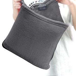 MACEVIA Travel Blanket Pillow Soft 2 in 1 Blanket for Airplane Pillow in Soft Bag Pillowcase Traveling Essentials Lightweight Comfort Blanket for Train Car Camping with Luggage Backpack Strap - Gray