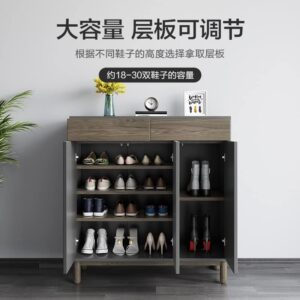 JYDQM Nordic Wooden Simple Shoe Cabinets Thin Design Entrance Vertical Wooden Shoe Home Furniture